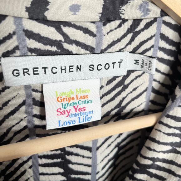 Gretchen Scott Quarter Zip Up Pullover Top Womens Medium Wildcat Zip Pockets - Picture 7 of 12